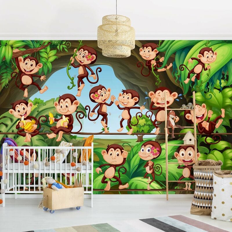 

Fotomural - Jungle Monkeys - Mural apaisado Dimensión LxA: 225cm x 336cm
