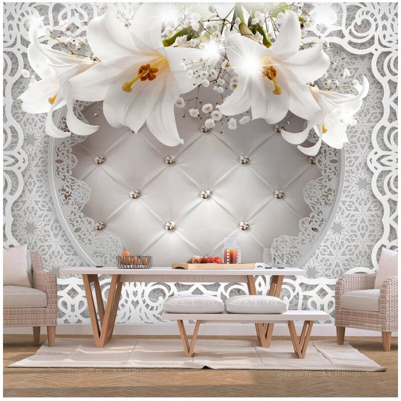 

Fotomural autoadhesivo - Lilies and Quilted Background Medidas 441X315