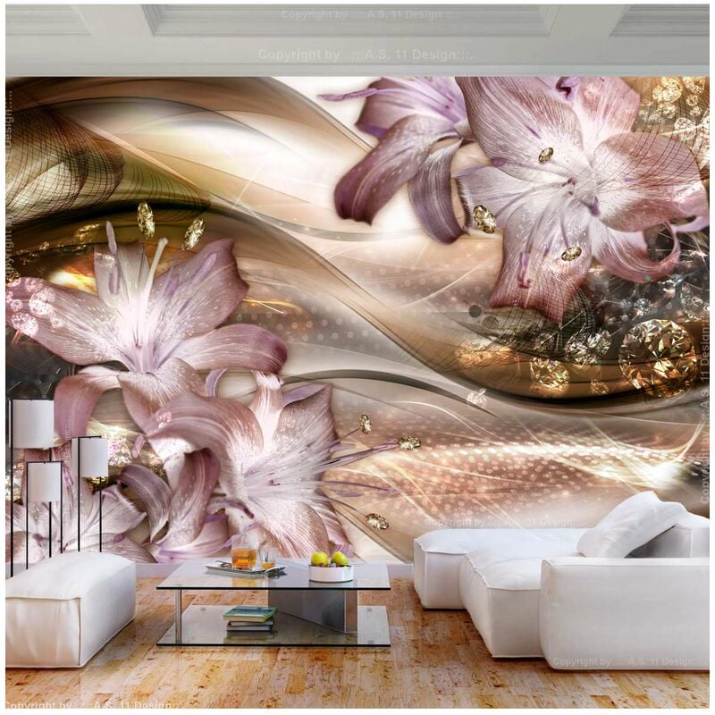 

Fotomural autoadhesivo - Lilies on the Wave (Brown) Medidas 250X175