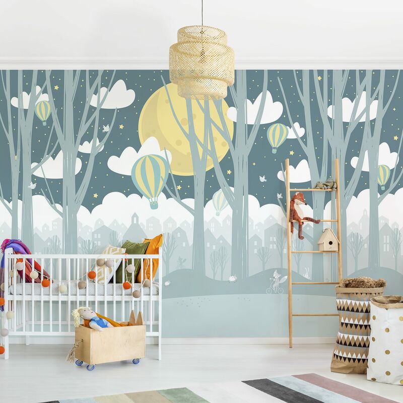 

Fotomural - Moon With Trees And Houses - Mural apaisado Dimensión LxA: 255cm x 384cm