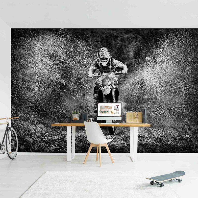 

Fotomural - Motocross In The Mud - Mural apaisado Dimensión LxA: 225cm x 336cm