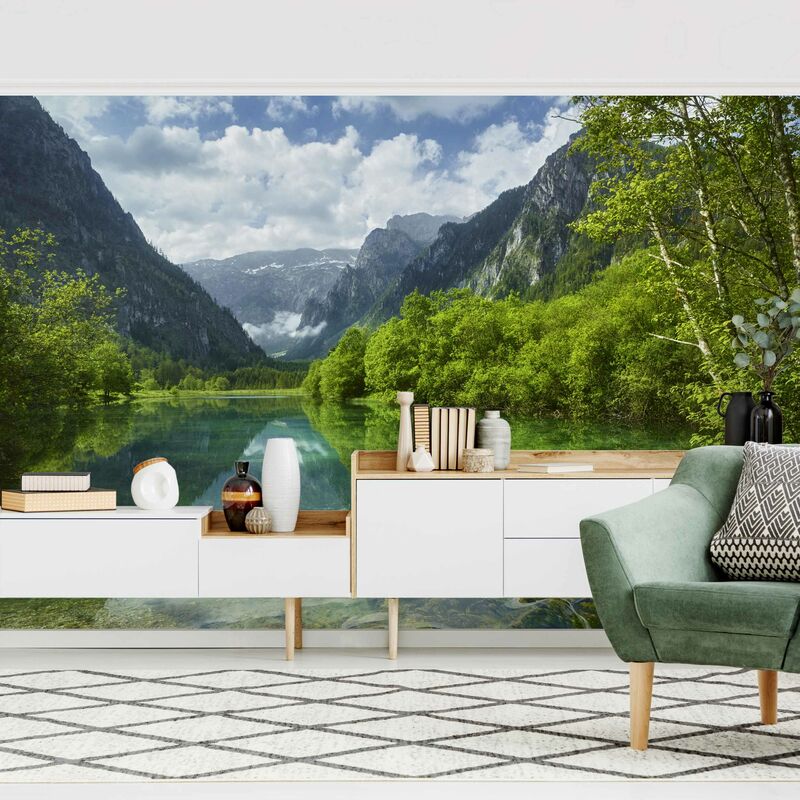 

Fotomural - Mountain Lake With Water Reflection - Mural apaisado Dimensión LxA: 255cm x 384cm