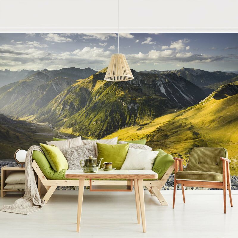 

Fotomural - Mountains And Valley Of The Lechtal Alps In Tirol - Mural apaisado Dimensión LxA: 255cm x 384cm