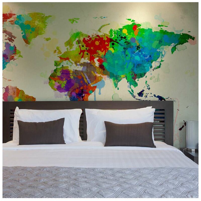 

Fotomural - Paint splashes map of the World Medidas 250X193