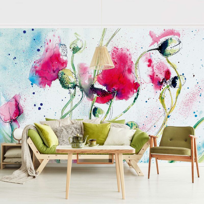 

Fotomural - Painted Poppies - Mural apaisado Dimensión LxA: 255cm x 384cm