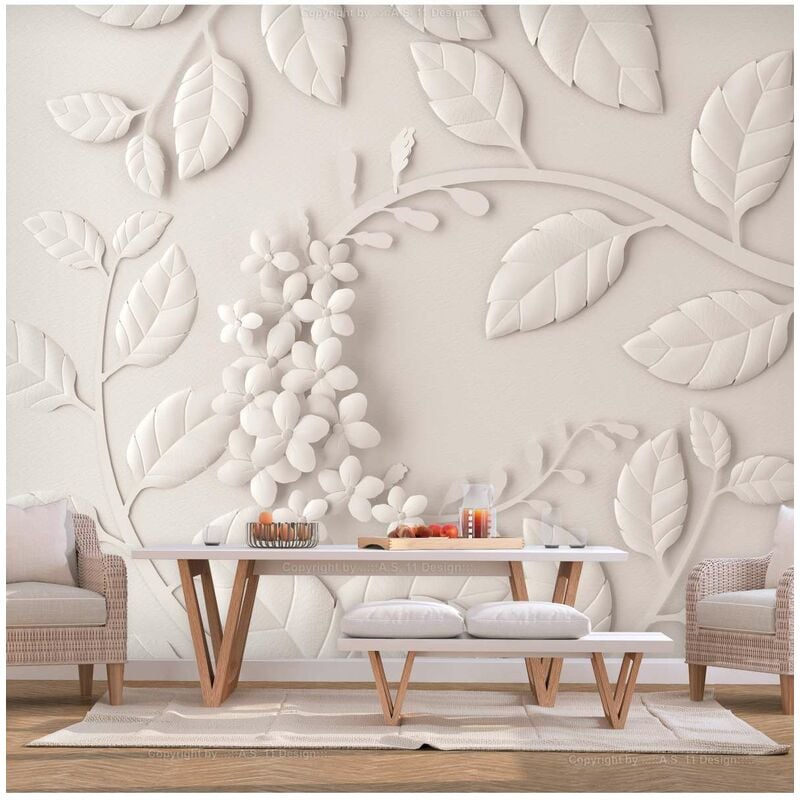 

Fotomural autoadhesivo - Paper Flowers (Cream) Medidas 250X175