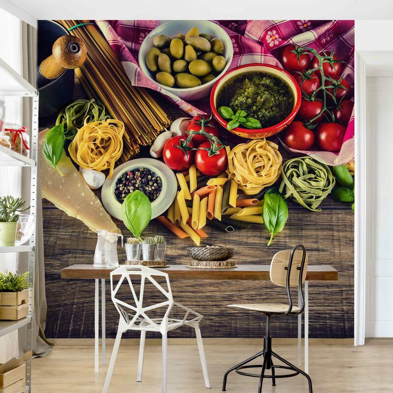 

Fotomural - Pasta - Mural cuadrado Dimensión LxA: 288cm x 288cm