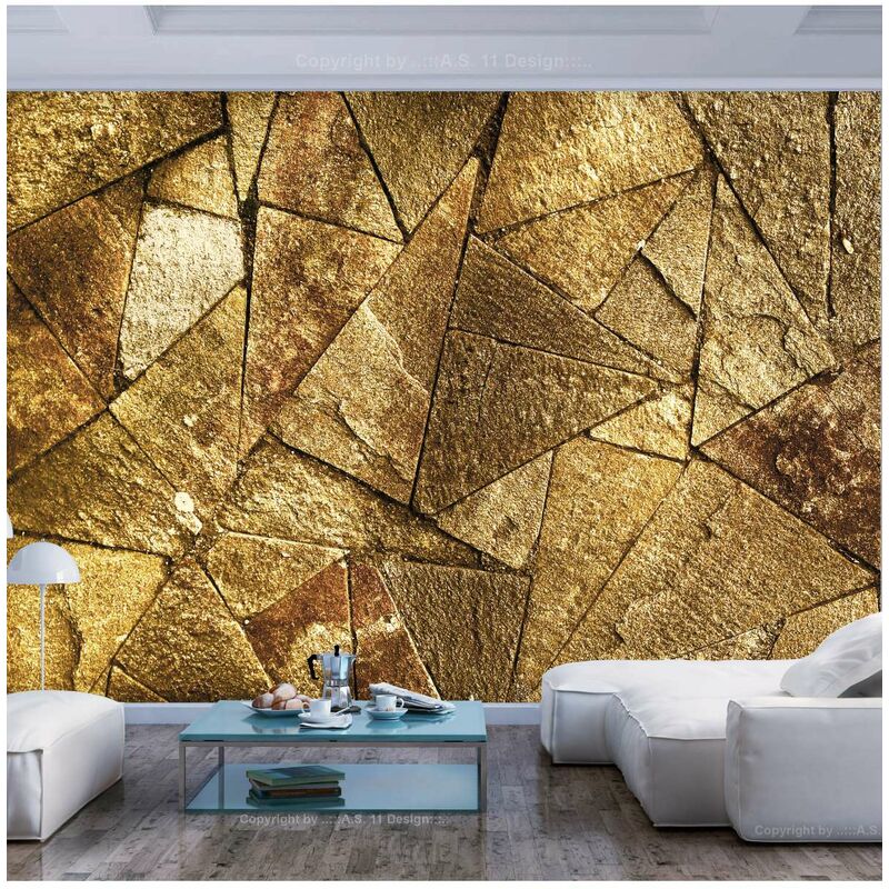 

Fotomural autoadhesivo - Pavement Tiles (Golden) Medidas 196X140