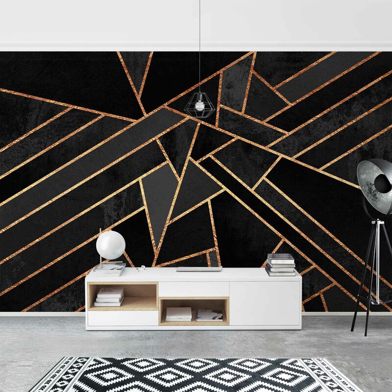 

Fotomural Premium - Black Triangles Gold - Mural apaisado Dimensión LxA: 290cm x 432cm Material: Premium