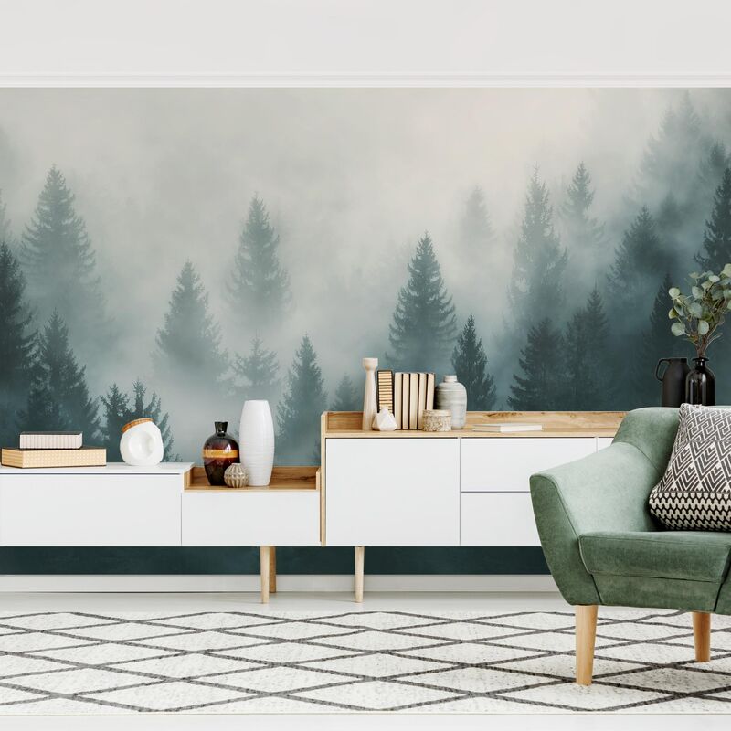 

Fotomural Premium - Coniferous Forest In Fog - Mural apaisado Dimensión LxA: 190cm x 288cm Material: Premium