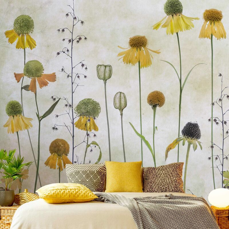 

Fotomural Premium - Delicate Helenium Flowers - Mural cuadrado Dimensión LxA: 288cm x 288cm Material: Premium