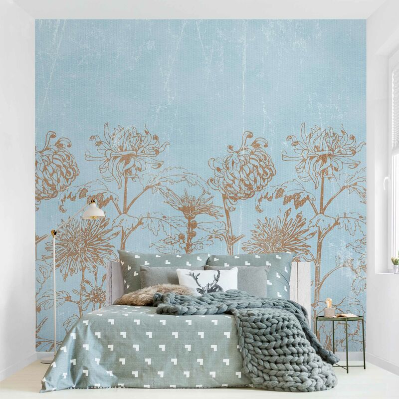 

Fotomural Premium - Etching In Blue - Mural cuadrado Dimensión LxA: 336cm x 336cm