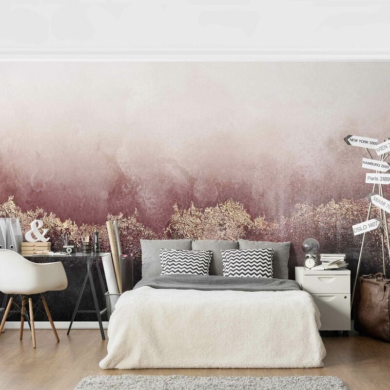 

Fotomural Premium - Golden Dawn Pink - Mural apaisado Dimensión LxA: 255cm x 384cm Material: Premium