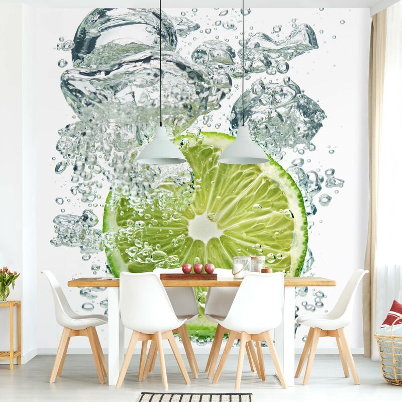 

Fotomural Premium - Lime Bubbles - Mural cuadrado Dimensión LxA: 336cm x 336cm Material: Premium