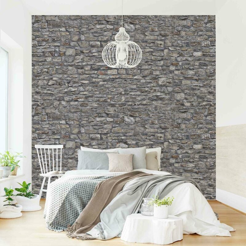 

Fotomural Premium - Natural Stone Wallpaper Old Stone Wall - Mural cuadrado Dimensión LxA: 192cm x 192cm Material: Premium