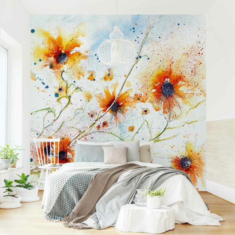 

Bilderwelten - Fotomural Premium - Painted Flowers - Mural cuadrado Dimensión LxA: 240cm x 240cm Material: Premium