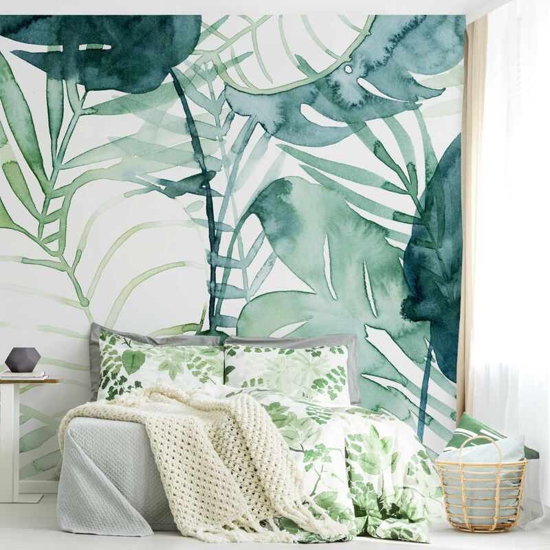 

Fotomural Premium - Palm Fronds In Water Color II - Mural cuadrado Dimensión LxA: 288cm x 288cm Material: Premium