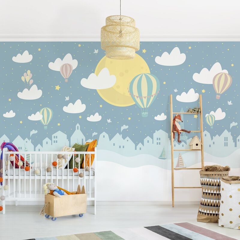 

Fotomural Premium - Paris With Stars And Hot Air Balloon - Mural apaisado Dimensión LxA: 290cm x 432cm Material: Premium