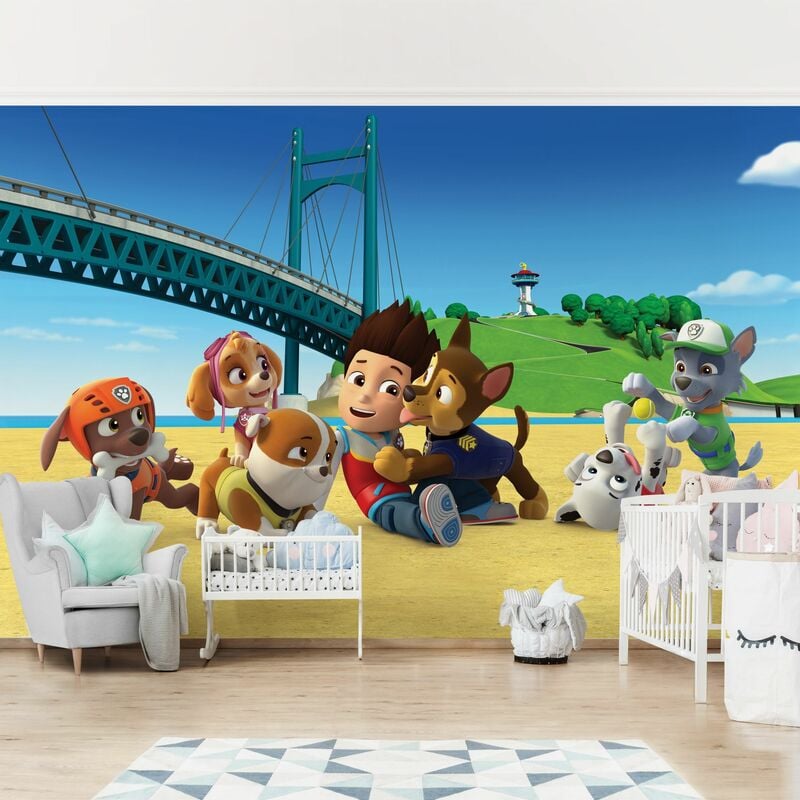 

Fotomural Premium - Paw Patrol - On The Beach - Mural apaisado Dimensión LxA: 225cm x 336cm Material: Premium