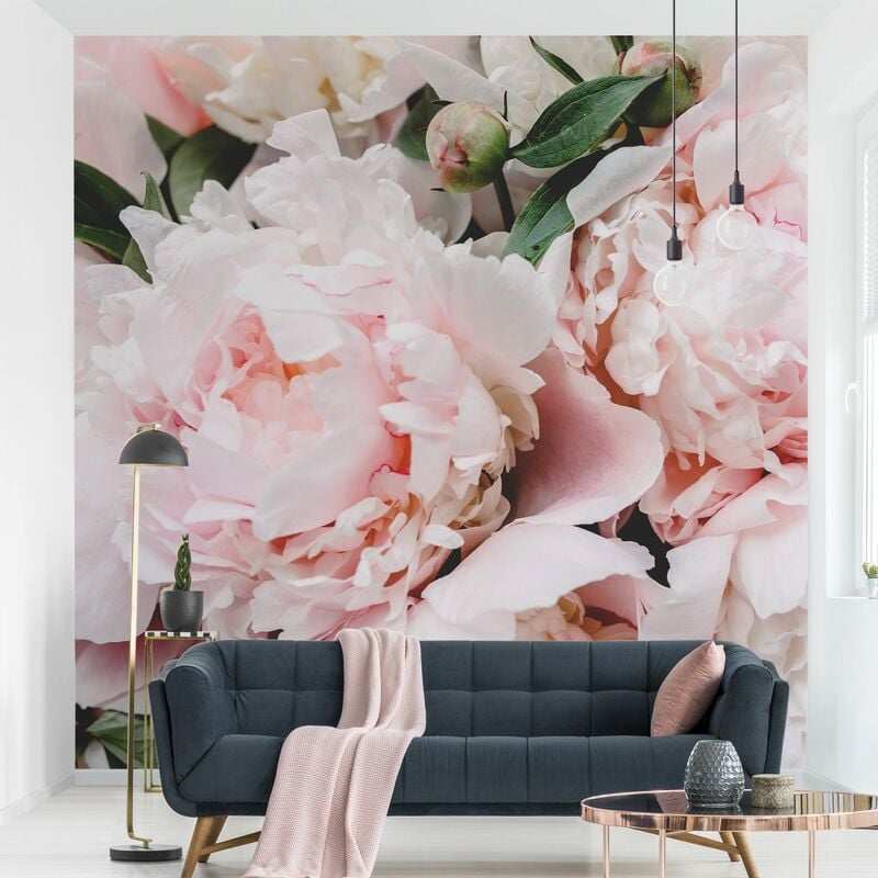 

Fotomural Premium - Peonies Light Pink - Mural cuadrado Dimensión LxA: 288cm x 288cm Material: Premium