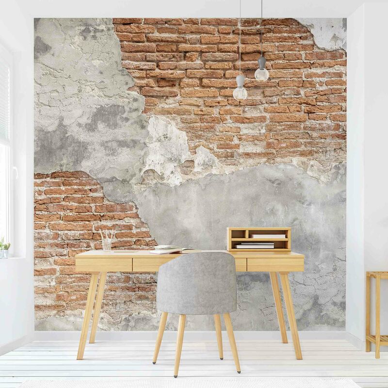 

Fotomural Premium - Shabby Brick Wall - Mural cuadrado Dimensión LxA: 336cm x 336cm Material: Premium