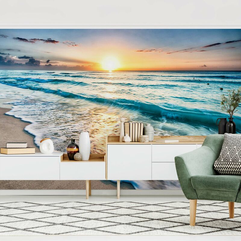 

Fotomural Premium - Sunset At The Beach - Mural apaisado Dimensión LxA: 225cm x 336cm Material: Premium