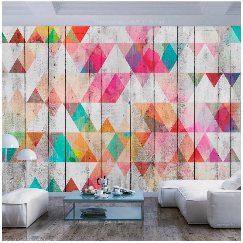 

Fotomural autoadhesivo - Rainbow Triangles Medidas 350X245
