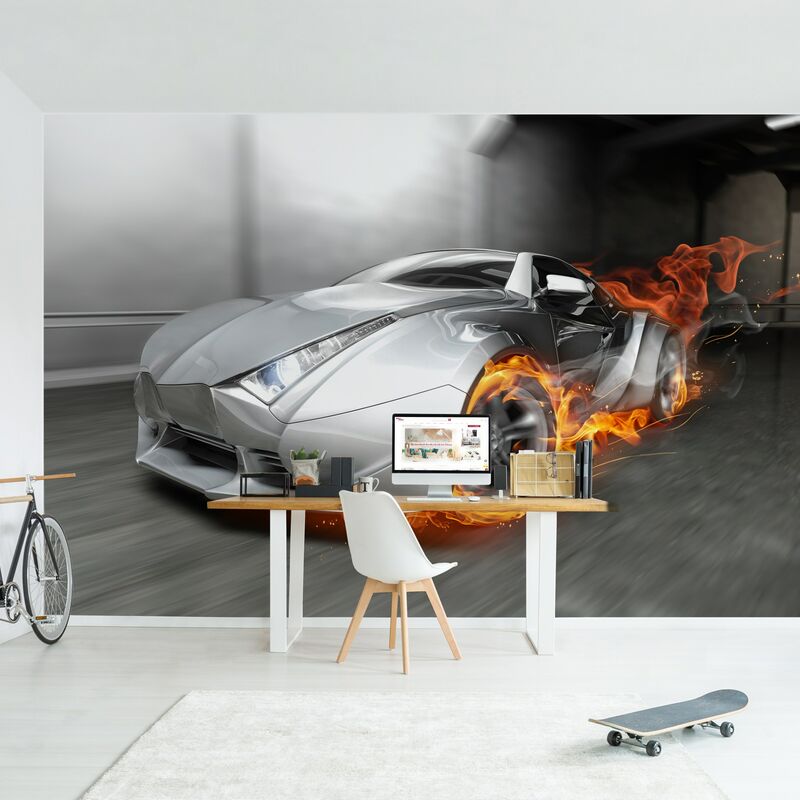 

Fotomural - Supercar In Flames - Mural apaisado Dimensión LxA: 290cm x 432cm