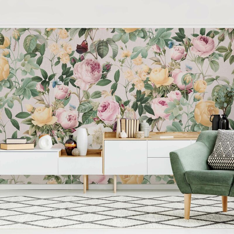 

Fotomural - Vintage Floral Illustration XXL - Mural apaisado Dimensión LxA: 290cm x 432cm
