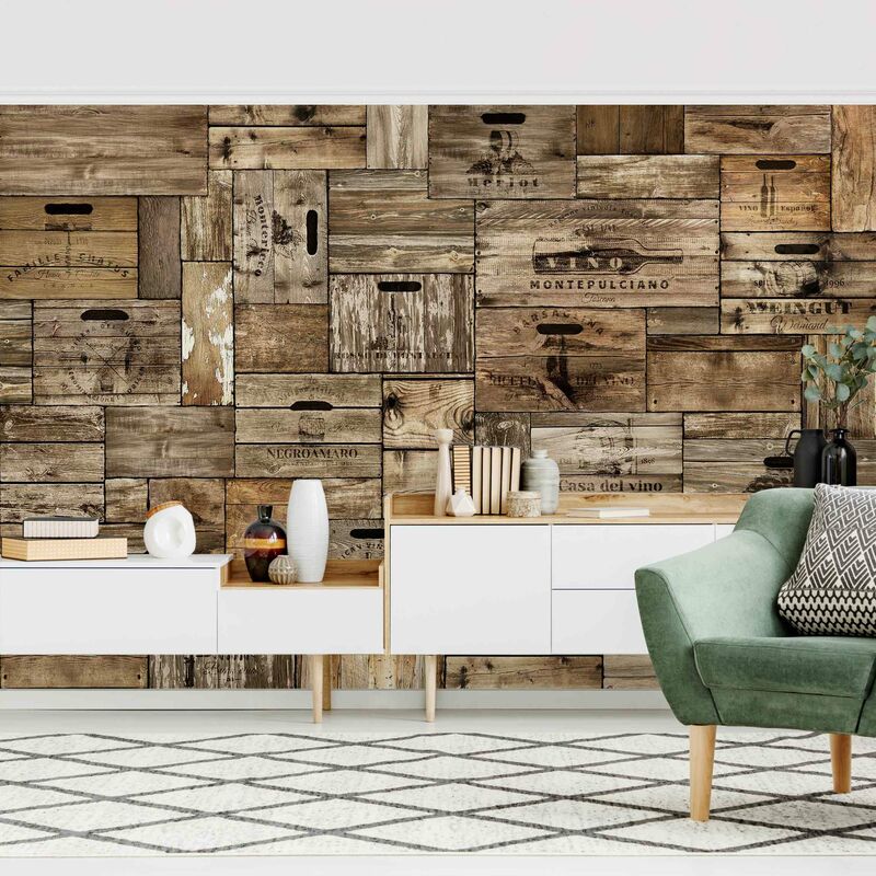 

Fotomural - Vintage Wooden Boxes - Mural apaisado Dimensión LxA: 320cm x 480cm