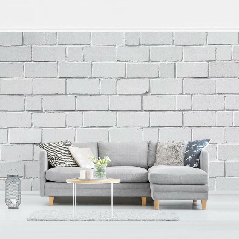 

Fotomural - White Stonewall - Mural apaisado Dimensión LxA: 290cm x 432cm