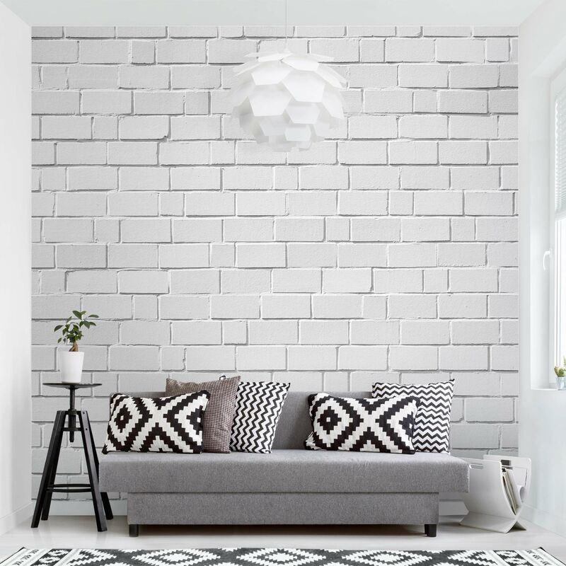 

Fotomural - White Stonewall - Mural cuadrado Dimensión LxA: 336cm x 336cm