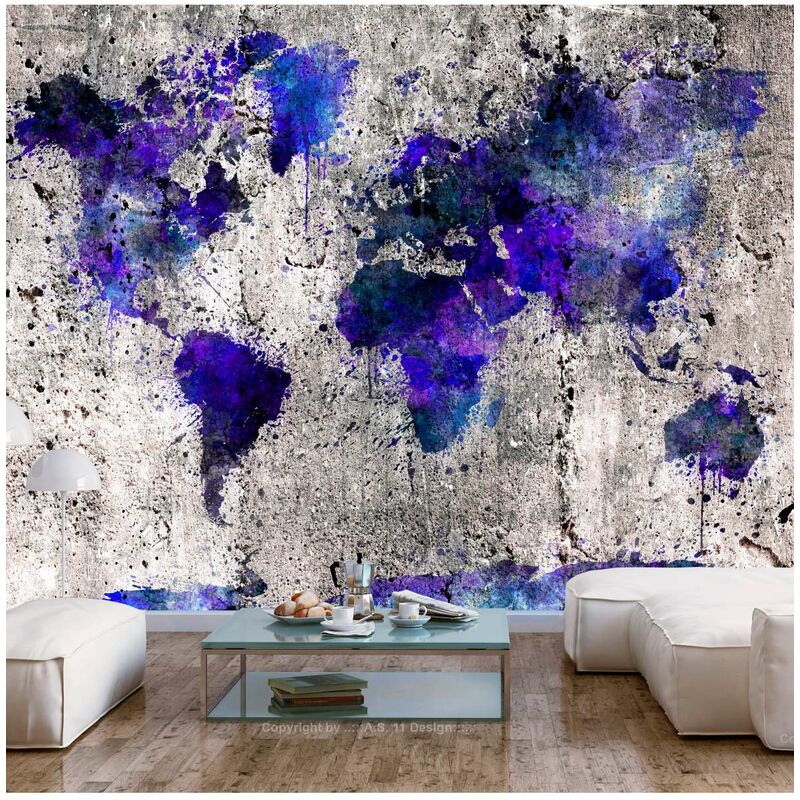 

Fotomural autoadhesivo - World Map: Ink Blots Medidas 350X245