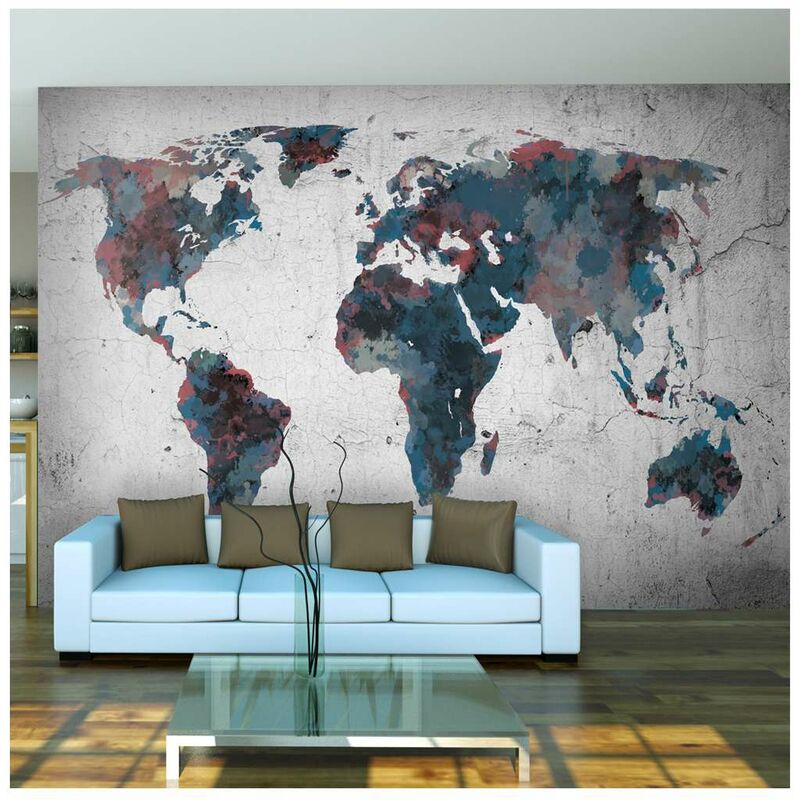 

Fotomural - World map on the wall Medidas 400X309