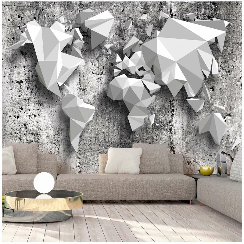 

Fotomural autoadhesivo - World Map: Origami Medidas 245X175