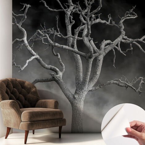 Fotomurale adesivo - Carta da parati adesiva - per la cucina camera da letto per la soggiorno - Albero nebbioso 250x250 cm