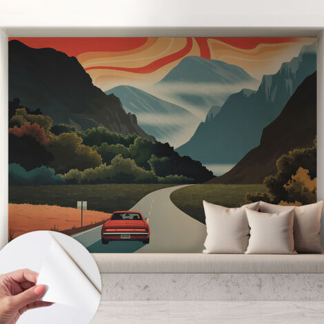 Fotomurale adesivo - Carta da parati adesiva - per la cucina camera da letto per la soggiorno - Avventura in montagna 208x146 cm