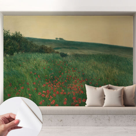 Fotomurale adesivo - Carta da parati adesiva - per la cucina camera da letto per la soggiorno - Campi di papaveri 208x146 cm