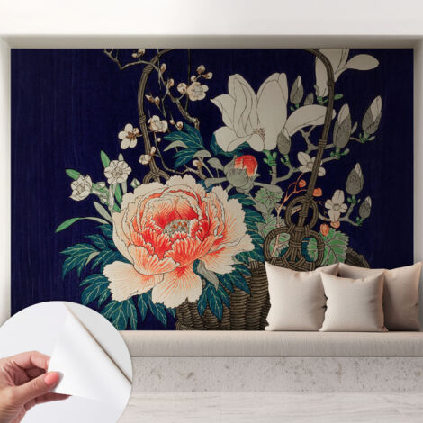 Fotomurale adesivo - Carta da parati adesiva - per la cucina camera da letto per la soggiorno - Cesto di fiori 208x146 cm