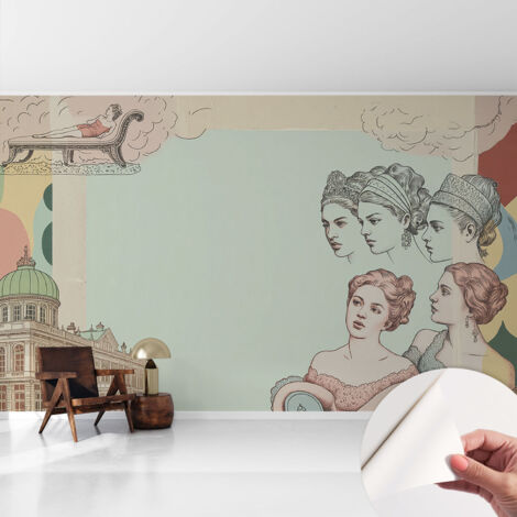 Fotomurale adesivo - Carta da parati adesiva - per la cucina camera da letto per la soggiorno - Collage classico 416x254 cm