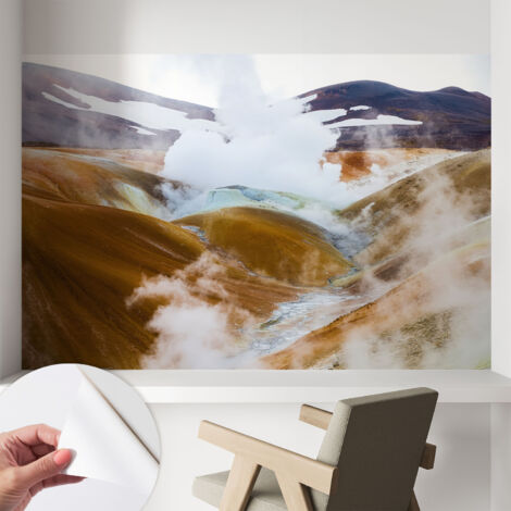 Fotomurale adesivo - Carta da parati adesiva - per la cucina camera da letto per la soggiorno - Colline vulcaniche 104x70 cm