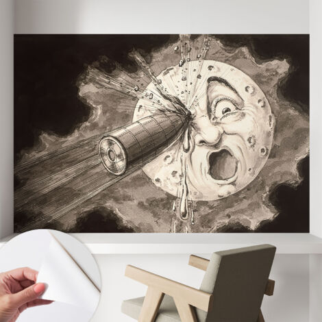Fotomurale adesivo - Carta da parati adesiva - per la cucina camera da letto per la soggiorno - Collisione cosmica 104x70 cm
