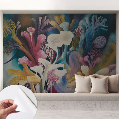 Fotomurale adesivo - Carta da parati adesiva - per la cucina camera da letto per la soggiorno - Esplosione floreale 208x146 cm