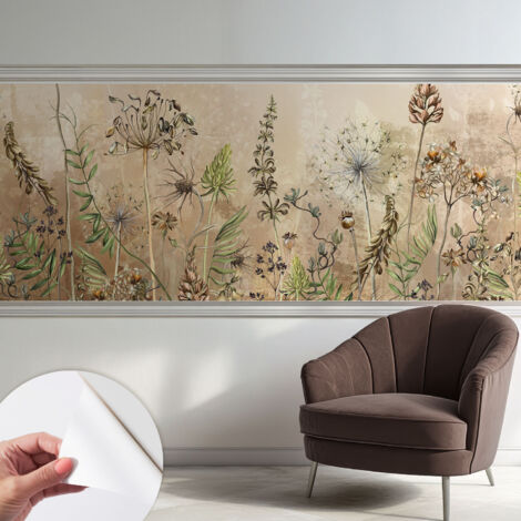 Fotomurale adesivo - Carta da parati adesiva - per la cucina camera da letto per la soggiorno - Fiori rustici 250x104 cm
