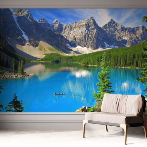 Fotomurale adesivo - Carta da parati adesiva - per la cucina camera da letto per la soggiorno - Lago di montagna 312x219 cm