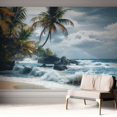 Fotomurale adesivo - Carta da parati adesiva - per la cucina camera da letto per la soggiorno - Spiaggia esotica 312x219 cm