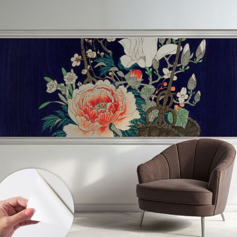 Fotomurale adesivo - murale da parete - Carta da parati autoadesiva - design parete moderno - Cesto di fiori 250x104 cm