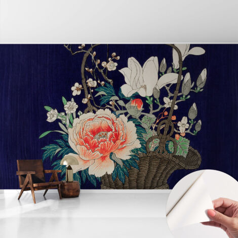 Fotomurale adesivo - murale da parete - Carta da parati autoadesiva - design parete moderno - Cesto di fiori 416x254 cm