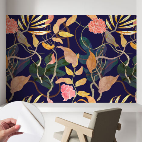 Fotomurale adesivo - murale da parete - Carta da parati autoadesiva - design parete moderno - Eleganza vegetale 104x70 cm
