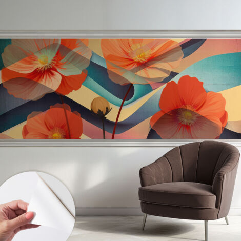 Fotomurale adesivo - murale da parete - Carta da parati autoadesiva - design parete moderno - Fiori dei sensi 250x104 cm